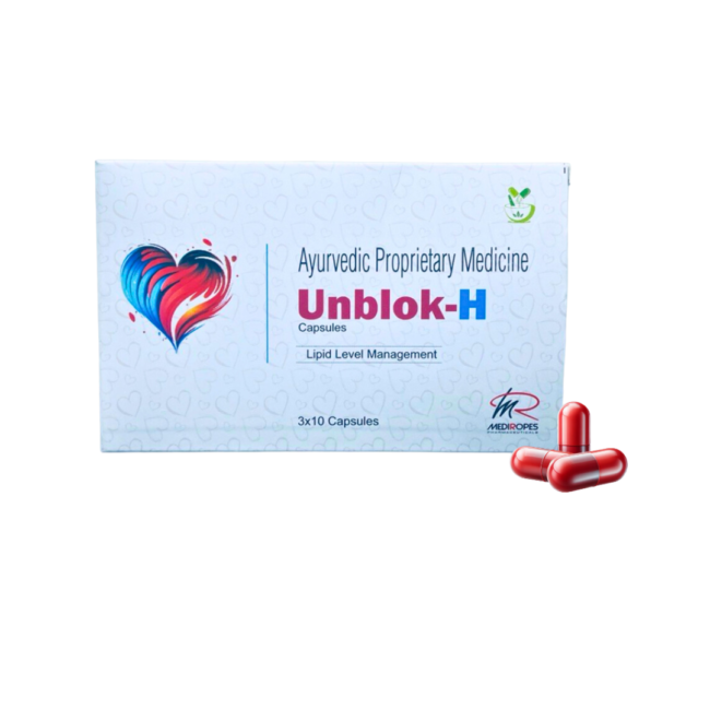 Unblock-H Capsules | Ayurvedic Heart Health Support | Natural Cholesterol Management | 30 Capsules - Image 2